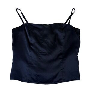 Quince 100% Washable Silk Square Neck Tank Navy Size XS Timeless Capsule